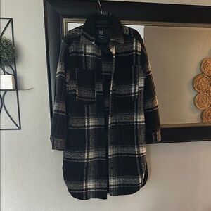 GAP Monochrome Plaid Coat